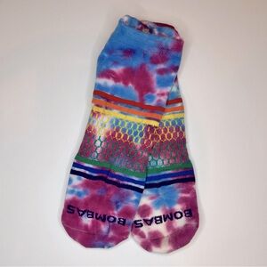 Bombas New XL Ankle Sock Tie Dye Stripes Blue Purple Pride Socks Unisex
